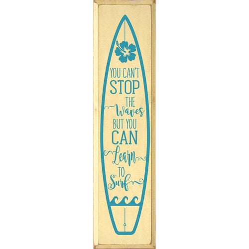 Learn to Surf Wood Sign