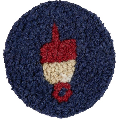 Buoy on Blue Hooked Wool Coasters - Set of 4