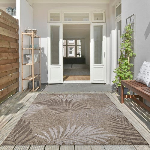 Neutral Fronds Indoor/Outdoor Rug - 8 x 11