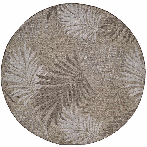 Neutral Fronds Indoor/Outdoor Rug - 8 Ft. Round