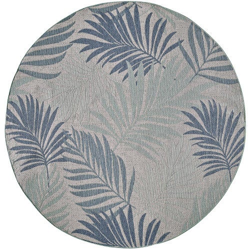 Caribbean Fronds Indoor/Outdoor Rug - 8 Ft. Round