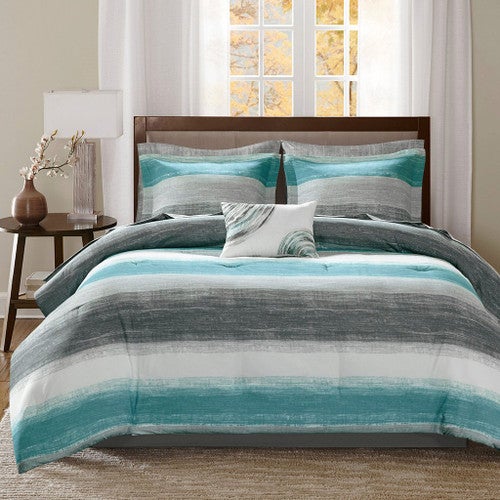 Azul Waves 9 Piece Bed Set - King