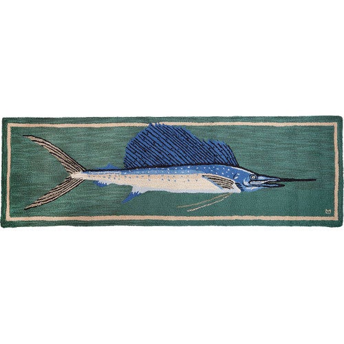 Sailfish Seas Hooked Wool Rug