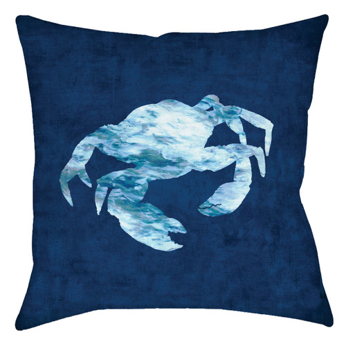 Azul Waves Blue Crab Pillow