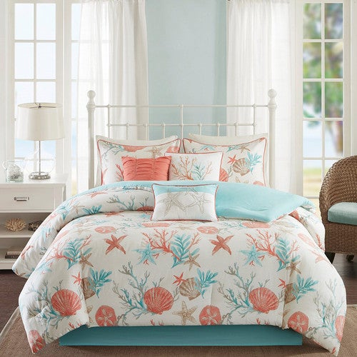 Seashell Bay 6 Piece Duvet Set - King/Cal King