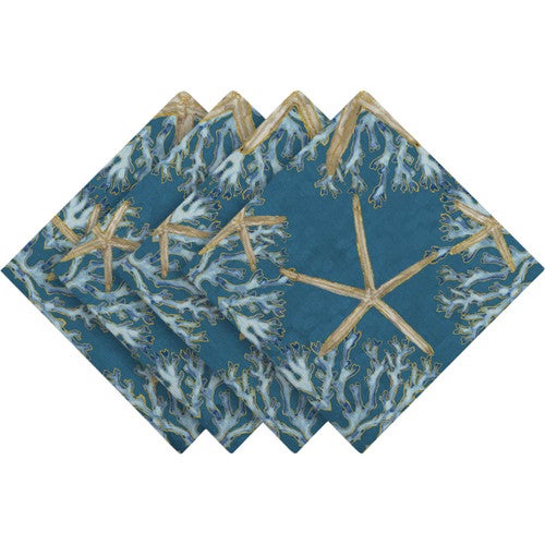 Coral Seascape Napkins - Set of 4