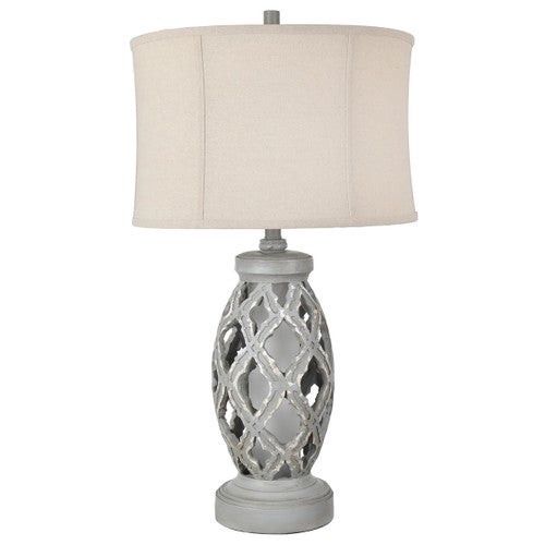 Ikat Table Lamps with Nightlights - Set of 2
