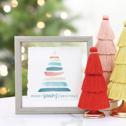 Beach Tree Christmas Framed Wall Art