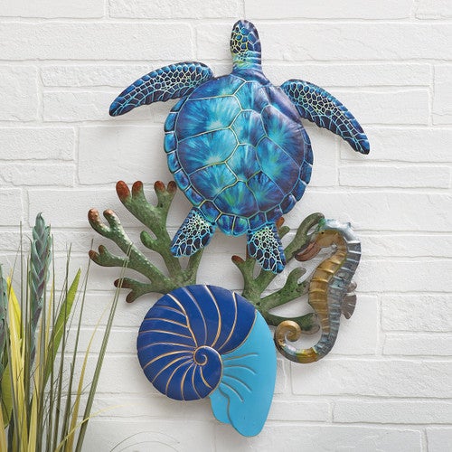Coastal Sea Life Metal Wall Art