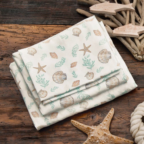 Scattered Seashells Sheet Set - Queen