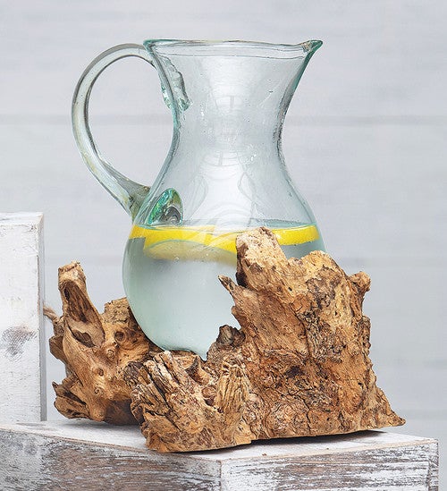 Organic Blown Glass & Root Jug