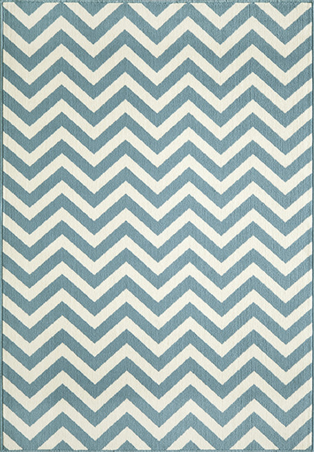 Baja Chevron Blue Rug - 9 x 13