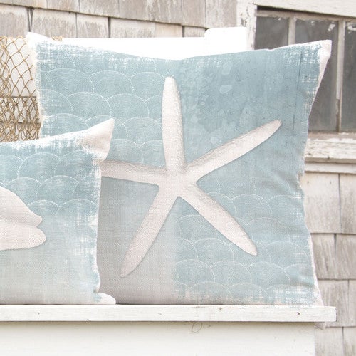 Whitewashed Starfish Pillow - OUT OF STOCK