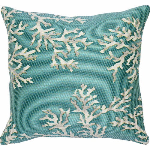 Aruba Coral Accent Pillow - Aqua
