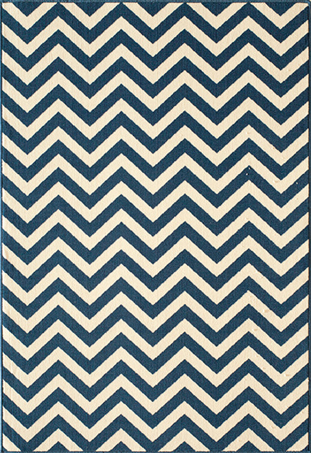 Baja Chevron Navy Rug - 4 x 6
