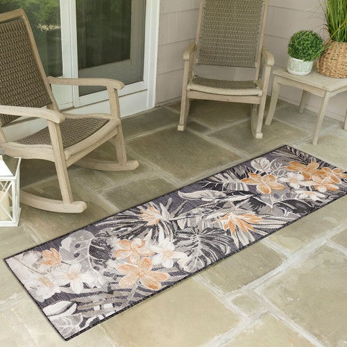 Golden Hibiscus Indoor/Outdoor Rug - 2 x 5
