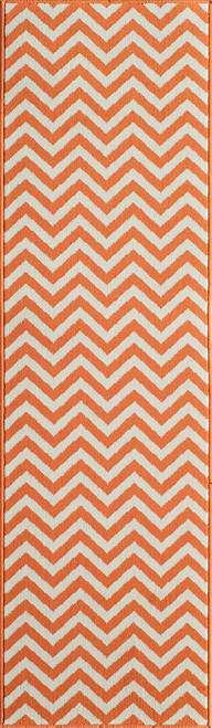 Baja Chevron Orange Rug - 2 x 8