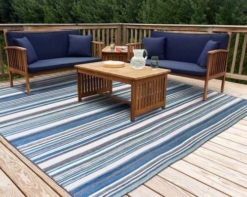 Seaside Serape Indoor/Outdoor Rug - 8 Ft. Square