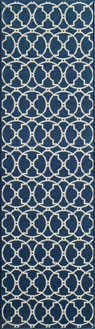 Baja Circlet Navy Rug - 2 x 8