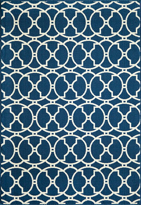 Baja Circlet Navy Rug - 5 x 8