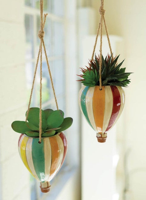 Coastal Stripe Hanging Planters - Set of 2 - OUT OF STOCK UNTIL 10/03/2025