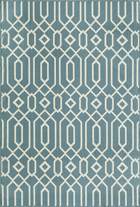Baja Diamond Geo Blue Rug - 2 x 4