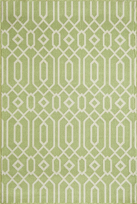 Baja Diamond Geo Green Rug - 4 x 6