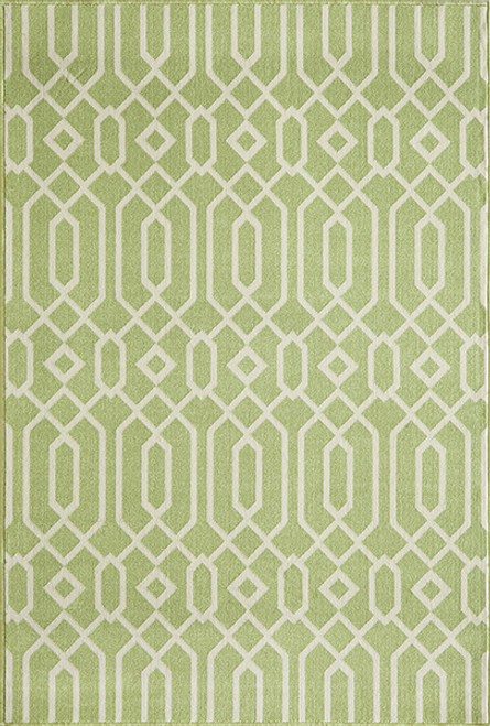 Baja Diamond Geo Green Rug - 8 x 11