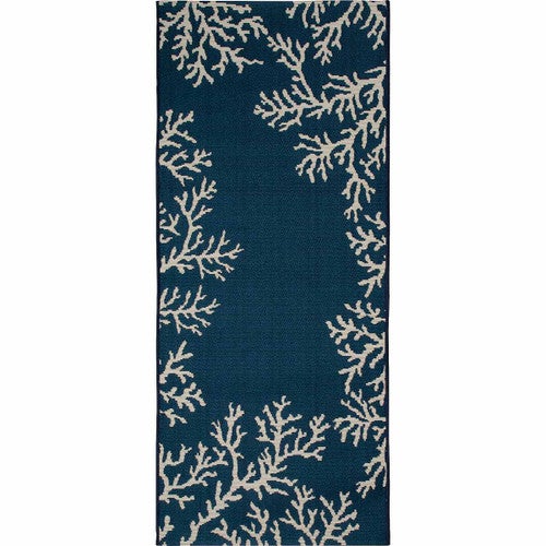 Navy Coral Cluster Rug - 2 x 5