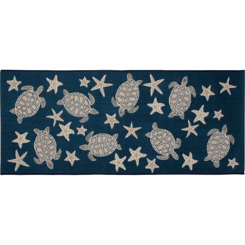 Navy Turtle Stars Rug - 2 x 5