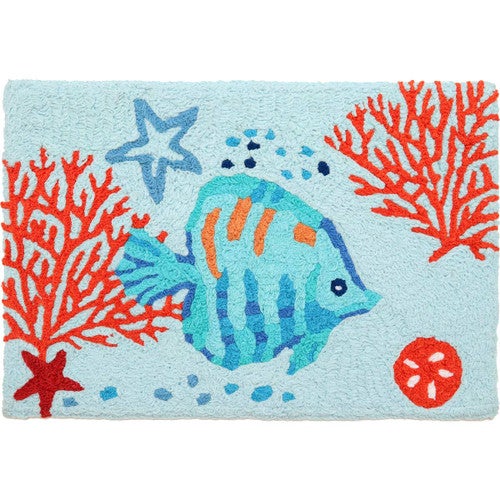 Blue Fish Indoor/Outdoor Accent Rug