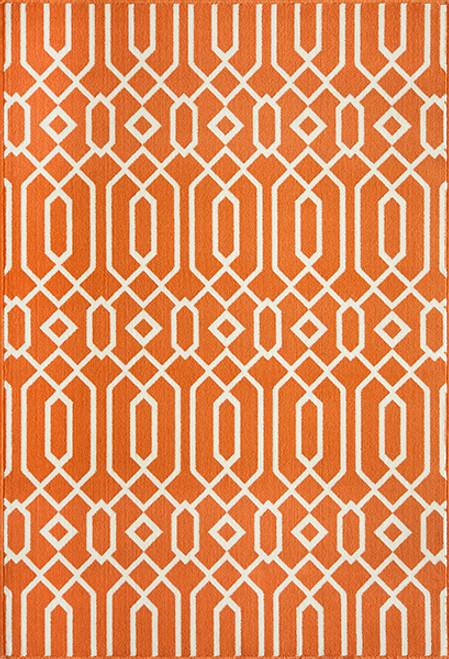 Baja Diamond Geo Orange Rug - 5 x 8