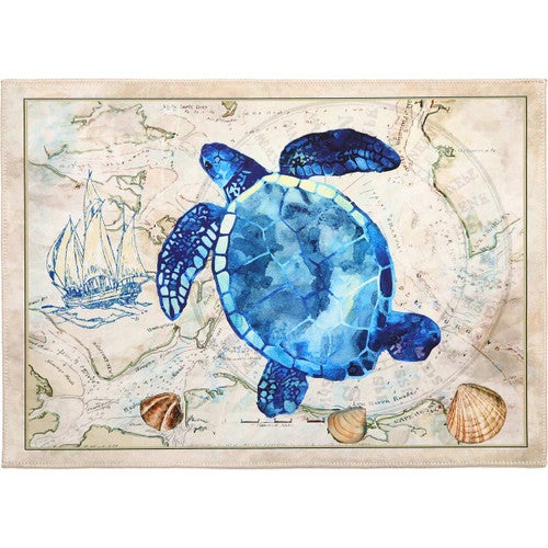 Blue Turtle Accent Rug