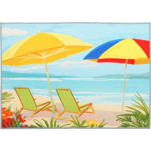 Beachside Umbrellas Accent Rug