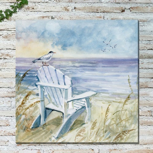 Beachside Chair & Birds Outdoor Wall Art