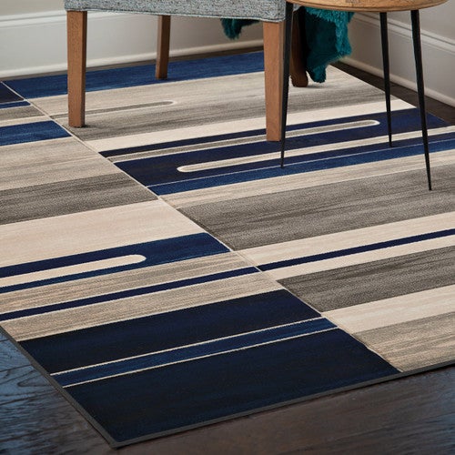 Abstract Boardwalk & Sea Rug - 5 x 8