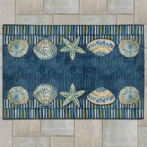 Stylized Shells Outdoor Rug - 5 x 7
