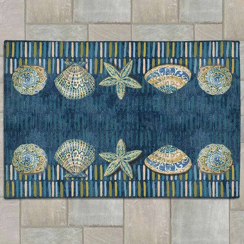 Stylized Shells Outdoor Rug - 4 x 6