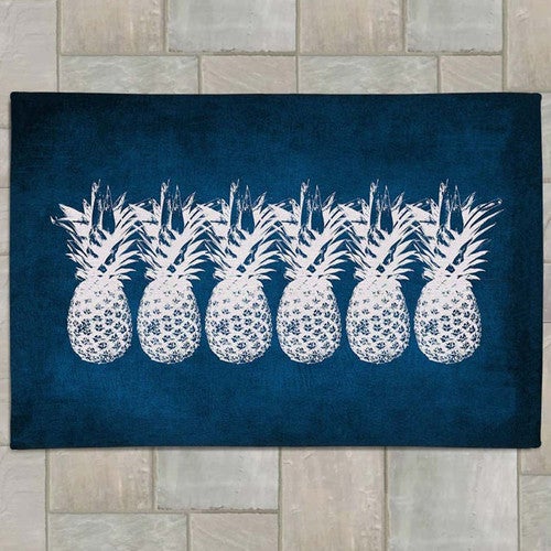 Indigo Pineapples Outdoor Rug - 5 x 7