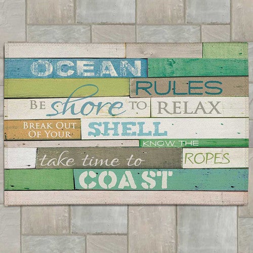 Seaside Rules Outdoor Rug - 5 x 7
