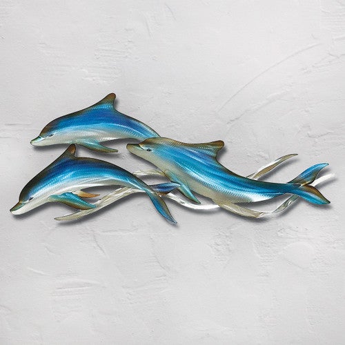 Three Dolphins Metal Wall Art