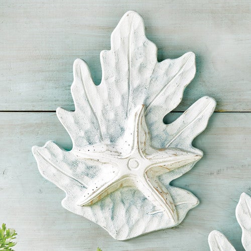 Starfish on Aqua Reef Wood Wall Art