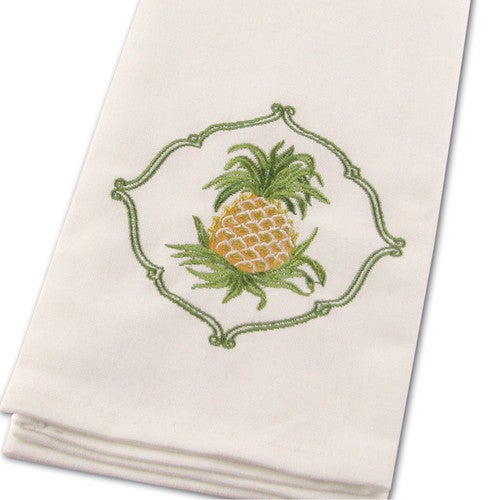 Ripe Pineapple Embroidered Kitchen Towels - Set of 4