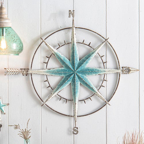Blue Nautical Compass Wall Art