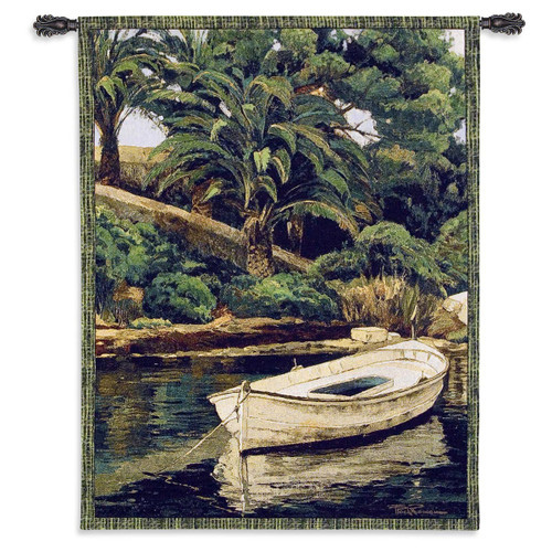 Barca y Palmeras Wall Tapestry