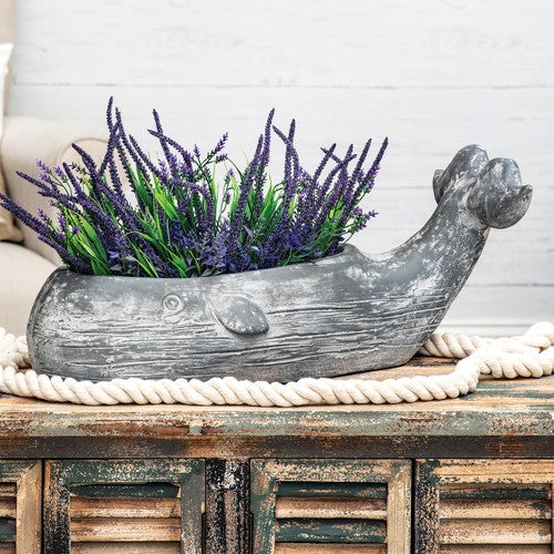 Weathered Whale Planter