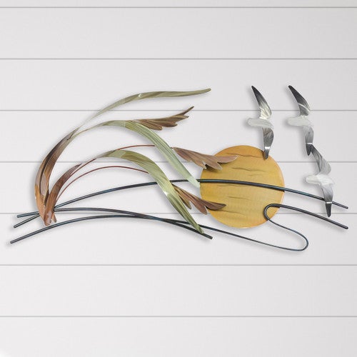 Sun-Kissed Sea Oats Metal Wall Art