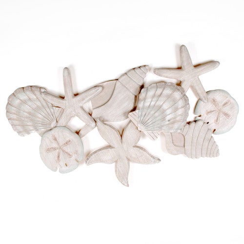 Gray Shells Wood Wall Art
