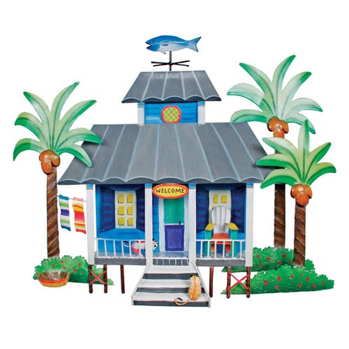 St. Kitts Beach House Metal Wall Art