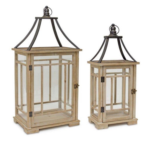 Multi Paneled Lanterns - Set of 2